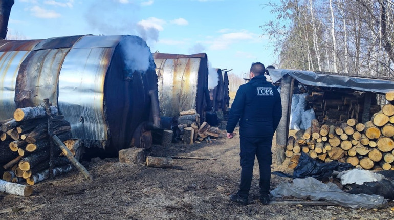 Випалювали деревне вугілля: у Сарненському районі знайшли порушників за допомогою дрона