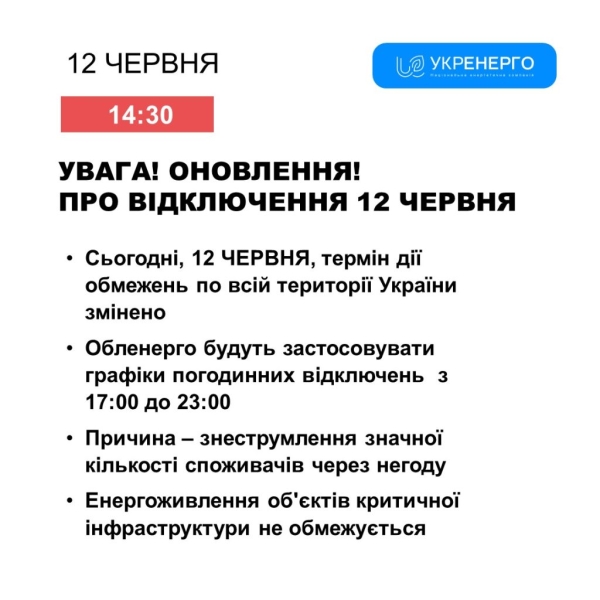 На Дубенщині внесли зміни у графік погодинних відключень