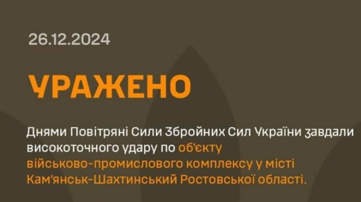 Повітряні сили завдали удару по російському заводу, що виробляє паливо для балістики